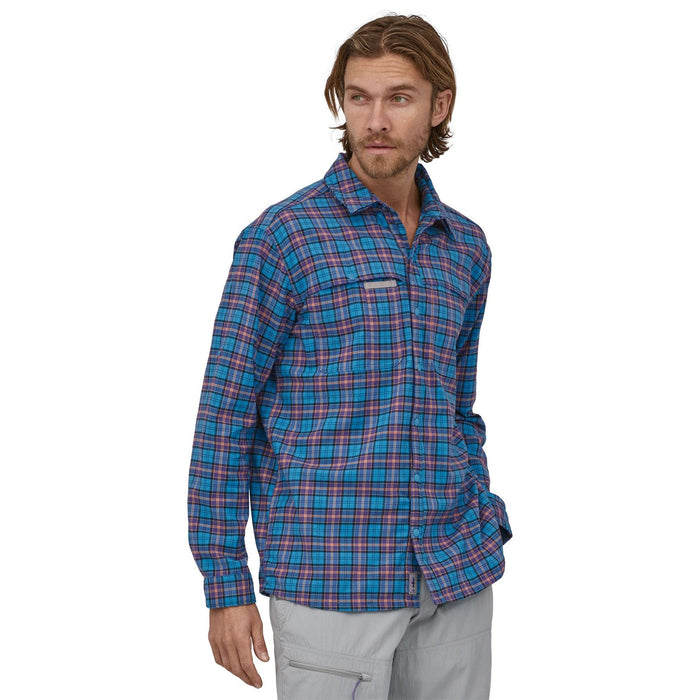 Patagonia Men's Early Rise Stretch Shirt On the Fly: Anacapa Blue Image 04