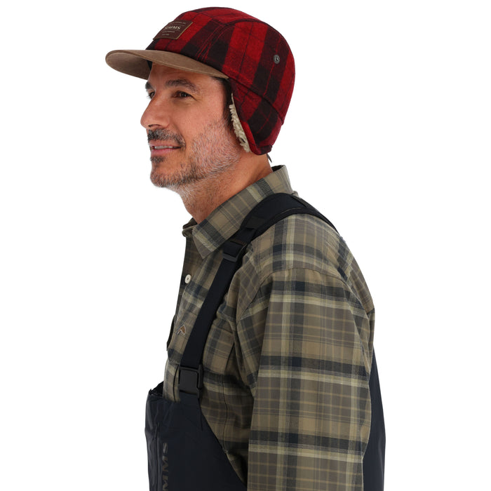 Simms Coldweather Cap Red Buffalo Plaid Image 06