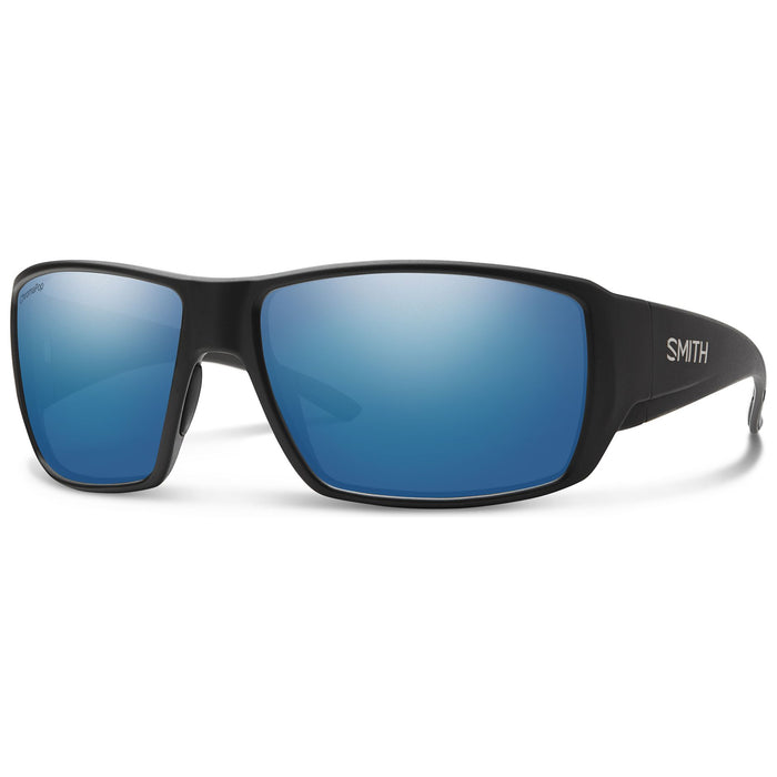 Smith Guide's Choice Sunglasses Matte Black ChromaPop Glass Polarized Blue Mirror