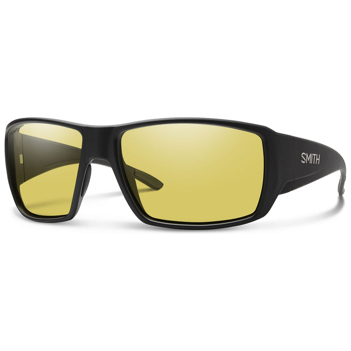 Smith Guide's Choice Sunglasses Matte Black ChromaPop Glass Polarized Low Light Yellow