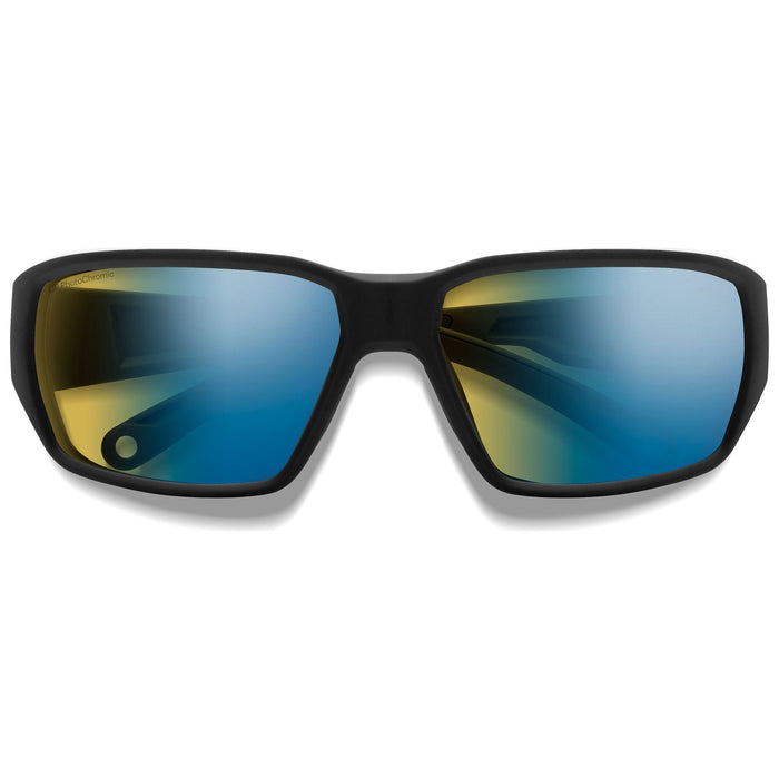 Smith Hookset ChromaPop Sunglasses Matte Black ChromaPop Glass Polarchromic Yellow Blue Mirror