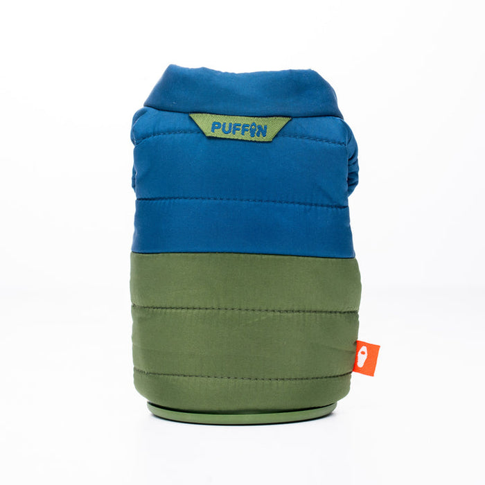 Puffin Drinkwear The Puffy Vest Olive Green Sailor Blue
