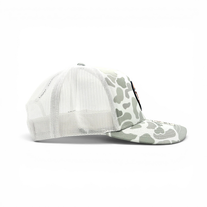 TCO Fly Shop Camo Trucker Hat - '26 Fish Logo