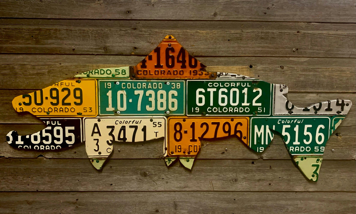 50" Colorado Brown Trout License Plate Art