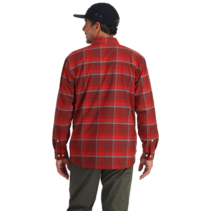 Simms ColdWeather Long Sleeve Shirt Sale Cutty Red Asym Ombre Plaid Image 03