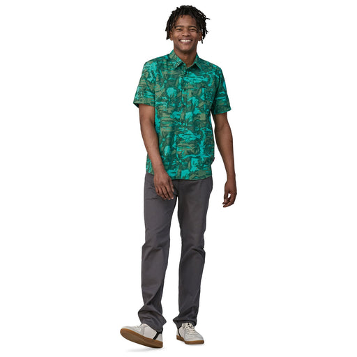 Patagonia Men's Go To Shirt Cliffs and Waves: Conifer Green Image 02