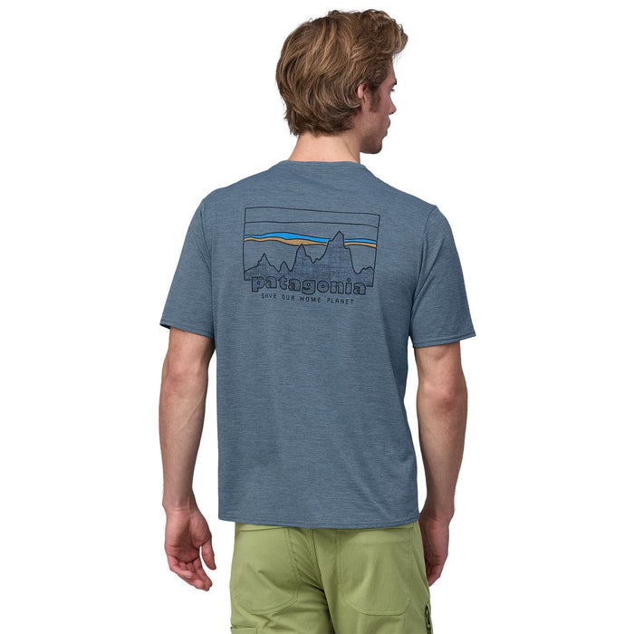 Patagonia Men's Cap Cool Daily Graphic Shirt '73 Skyline: Utility Blue X-Dye Image 04