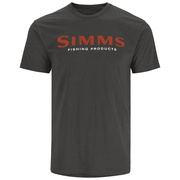 Simms Logo T-Shirt Simms Orange/Charcoal Heather Image 01