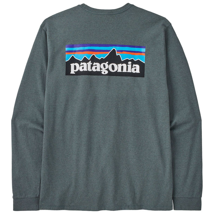 Patagonia Men's P-6 Logo Responsibili-Tee LS Nouveau Green Image 01