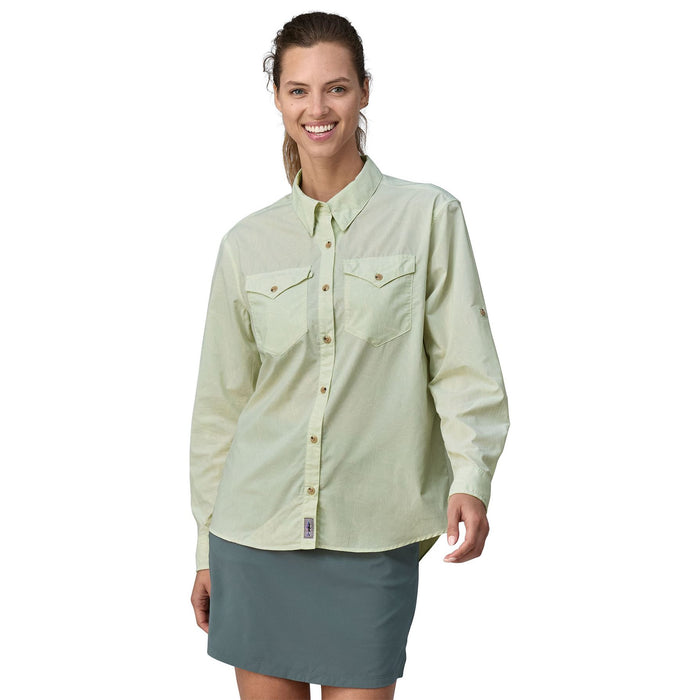 Patagonia Women's L/S Sun Stretch Shirt Over Under Water: Wispy Green Image 03