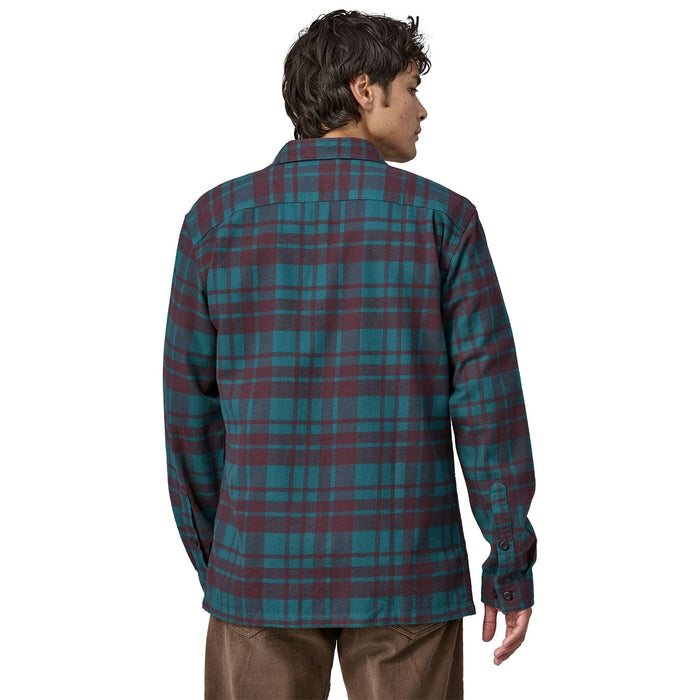 Patagonia Men's Organic Cotton Midweight Fjord Flannel LS Shirt Ice Caps: Belay Blue Image 04