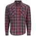 Simms Brackett LS Shirt Auburn Red / Black Window Plaid Image 01