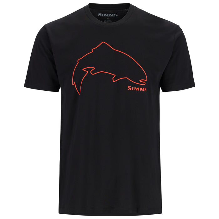 Simms Trout Outline T-Shirt Black 01