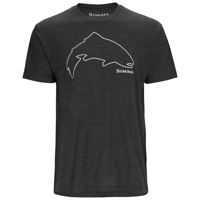 Simms Trout Outline T-Shirt Charcoal Heather Image 01