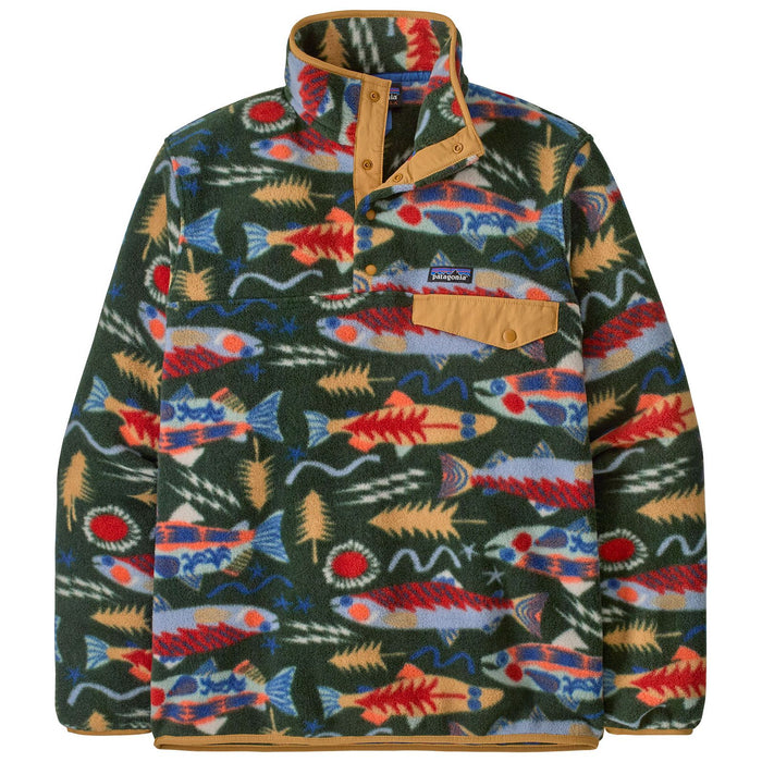Patagonia Men's Lightweight Synchilla Snap-T Pullover Salmon Energy: Old Growth Green Image 01