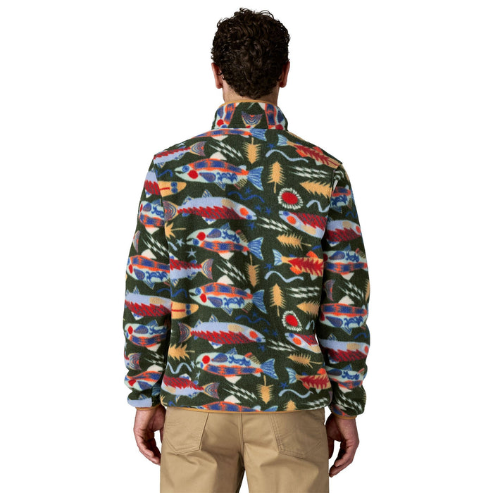 Patagonia Men's Lightweight Synchilla Snap-T Pullover Salmon Energy: Old Growth Green Image 03