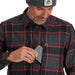 Simms Guide Flannel Long Sleeve Shirt Black / Cutty Red Dimensional Buffalo Image 04