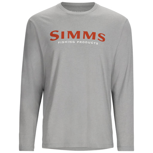 Simms Logo LS T-Shirt Cinder Heather Image 01