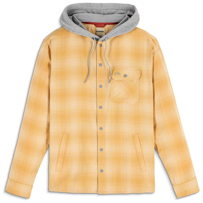 Simms Men's Santee Flannel Hoody Ely Plaid: Baltic Amber Image 01