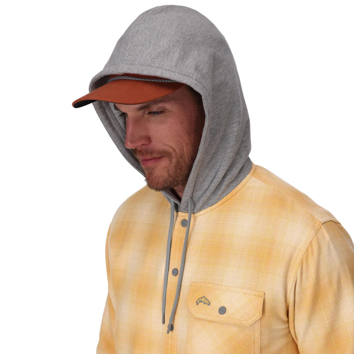 Simms Men's Santee Flannel Hoody Ely Plaid: Baltic Amber Image 04