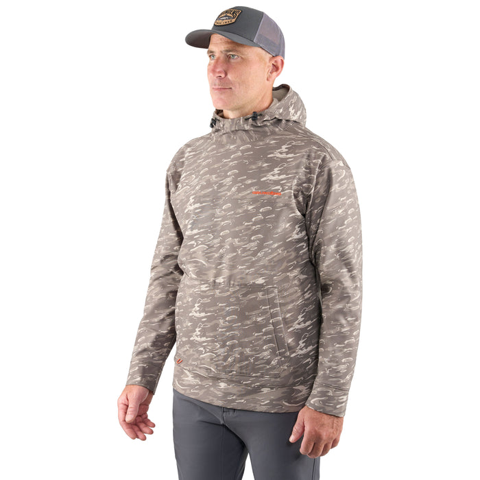 Grundens Men's Kryall Hoodie Stone Liquid Camo Image 03