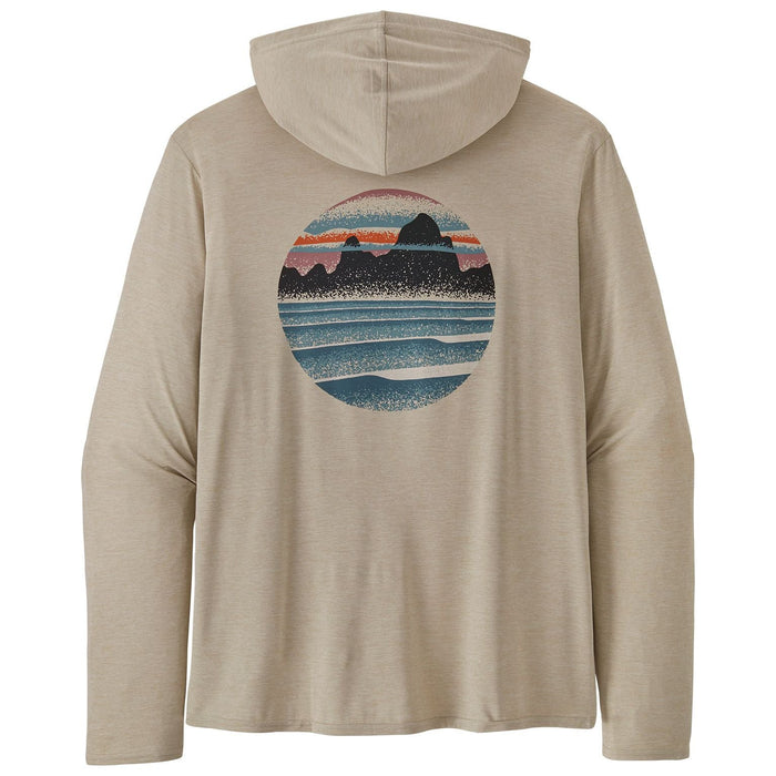 Patagonia Mens Cap Cool Daily Graphic Hoody - Relaxed Skyline Stencil: Pumice X-Dye Image 01