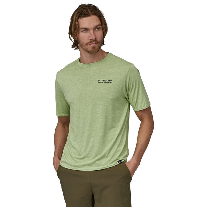 Patagonia Men's Cap Cool Daily Graphic Shirt - Lands Tree Trotter: Salvia Green X-Dye Image 04