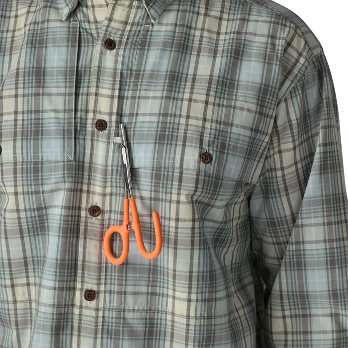 Patagonia Men's Long-Sleeved Island Hopper Shirt Longshore: Dyno White