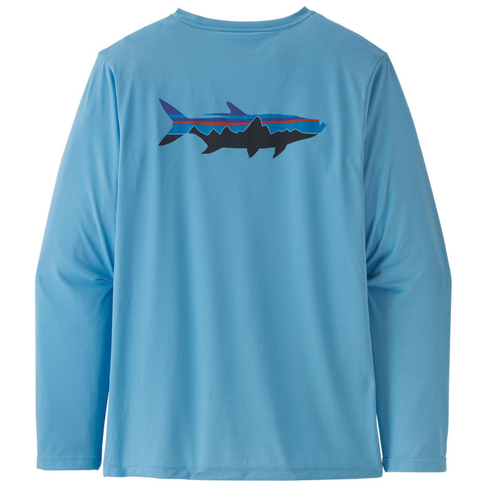 Patagonia Mens Longsleeve Cap Cool Daily Fish Graphic Shirt Fitz Roy Tarpon: Lago Blue Image 01