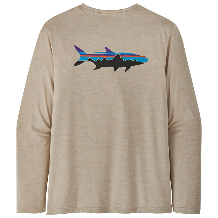 Patagonia Mens Longsleeve Cap Cool Daily Fish Graphic Shirt Fitz Roy Tarpon: Pumice X-Dye Image 01