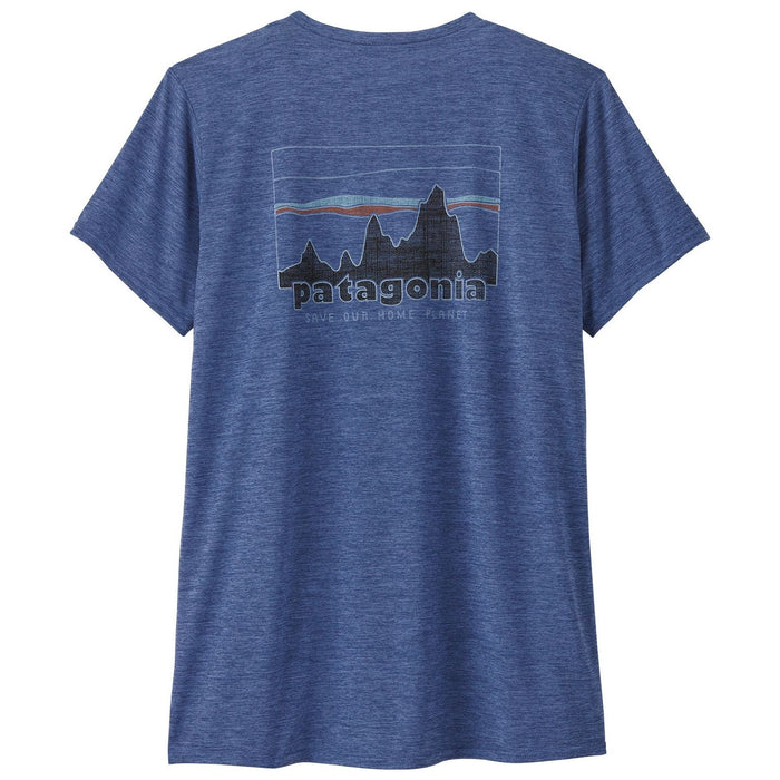 Patagonia Womens Cap Cool Daily Graphic Shirt '73 Skyline: Current Blue X-Dye Image 01