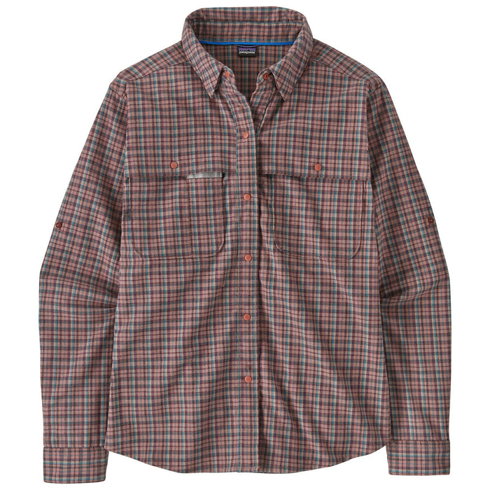Patagonia Women's Early Rise Stretch Shirt LS Santa Cruz: Burl Red Image 01