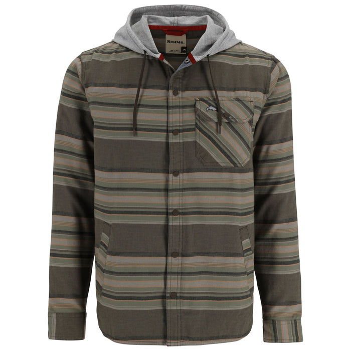 Simms Santee Flannel Hoody Hickory / Dolomite Blanket Stripe Image 01