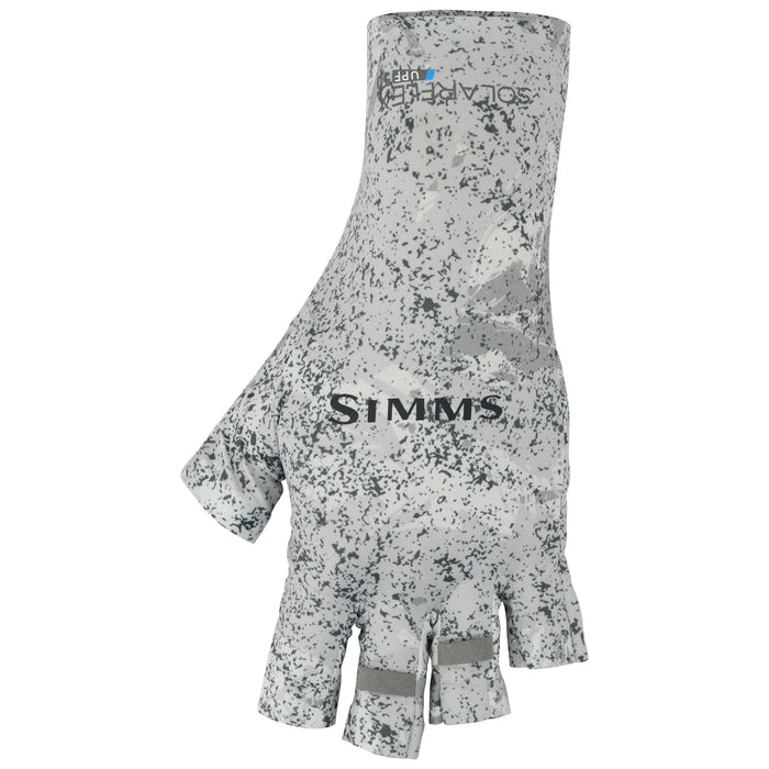Simms SolarFlex Half-Finger SunGlove Back Eddy White Image 01