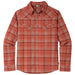 Stio Men's Junction Midweight Flannel Shirt Fired Brick Plaid Image 01
