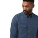 Stio Men's Junction Midweight Flannel Shirt Mountain Shadow Heather Image 03