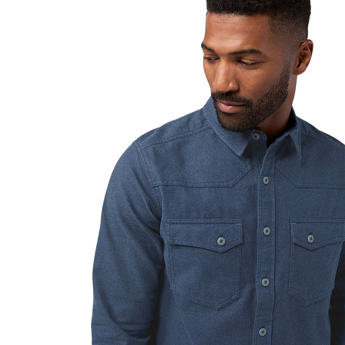 Stio Men's Junction Midweight Flannel Shirt Mountain Shadow Heather Image 03