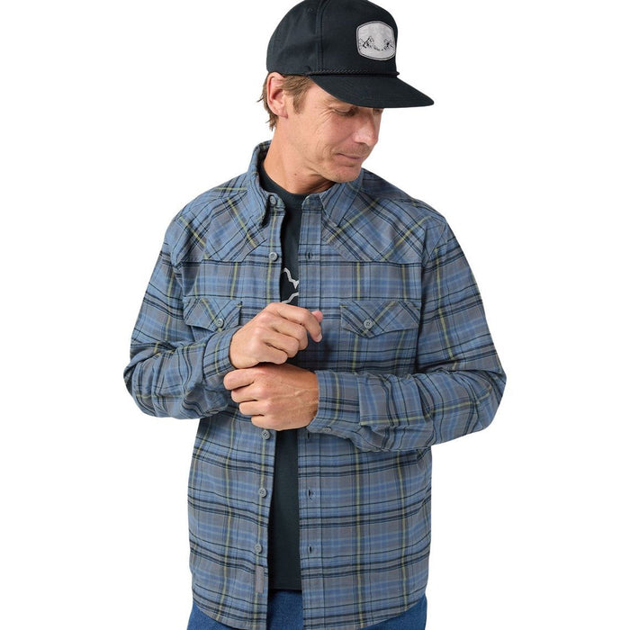 Stio Men's Junction Midweight Flannel Shirt Stormy Weather Plaid Image 04