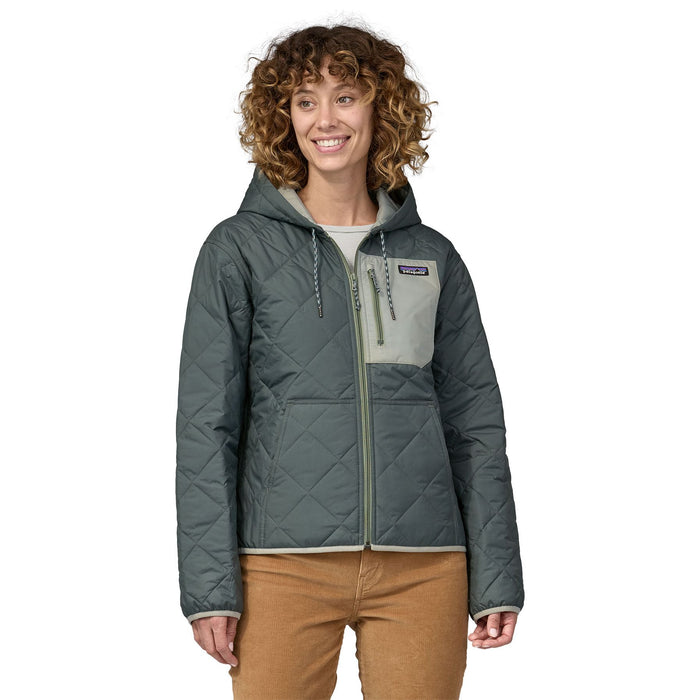 Patagonia Women's Diamond Quilted Bomber Hoody Nouveau Green Image 05
