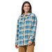 Patagonia Women's Heavyweight Fjord Flannel Overshirt Ice Caps: Wavy Blue Image 03