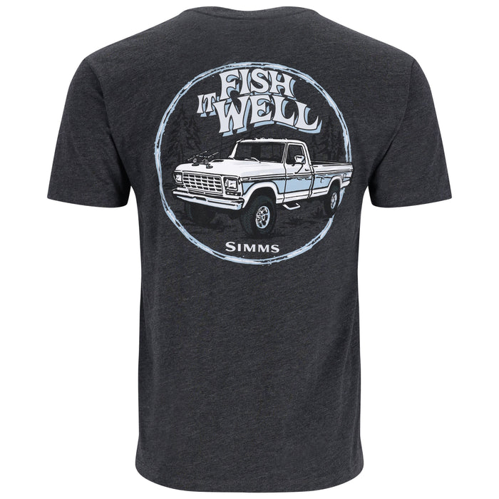 Simms Fish it Well Truck T-Shirt Charcoal Heather Image 01