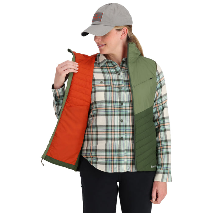 Simms Women's Fall Run Hybrid Hooded Vest Dark Clover / Riffle Green Image 05