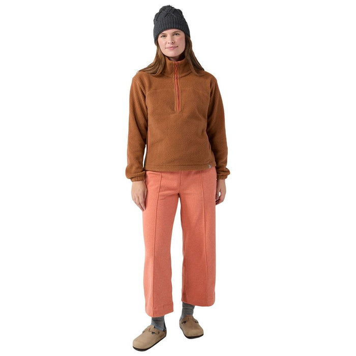 Stio Women's Rawlins Shearling Fleece Pullover Mustang / Cedar Blush Image 02