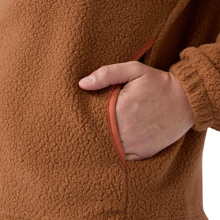 Stio Women's Rawlins Shearling Fleece Pullover Mustang / Cedar Blush Image 07