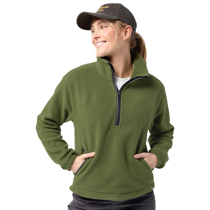 Stio Women's Rawlins Shearling Fleece Pullover Pine Forest Image 04