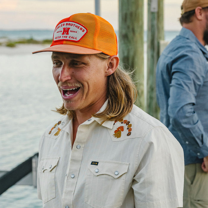 Howler Brothers Feedstore Unstructured Snapback Hat Multi Orange Image 03