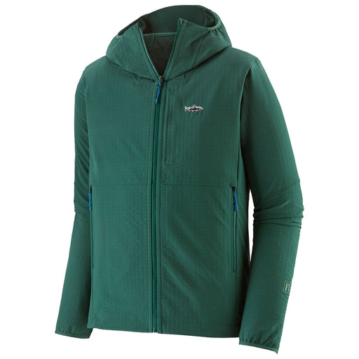 Patagonia Men's R1 TechFace Fitz Roy Trout Hoody Conifer Green Image 01
