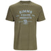 Simms Stacked Logo Bass T-Shirt Military Heather Image 01
