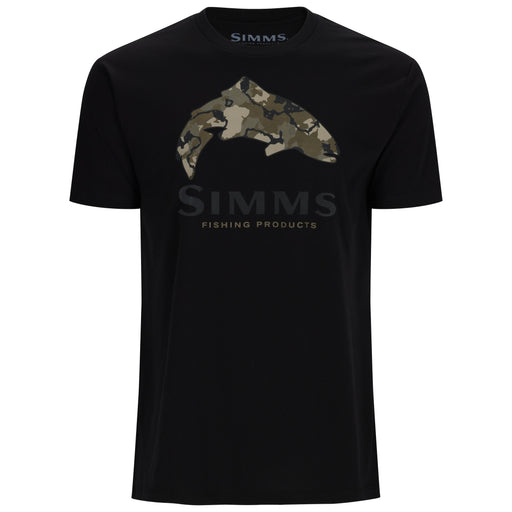 Simms Trout Regiment Camo Fill T-Shirt Black Image 01