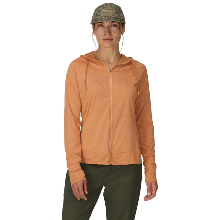 Simms Women's SolarFlex Hoody Full-Zip Orange Maple Heather Image 02